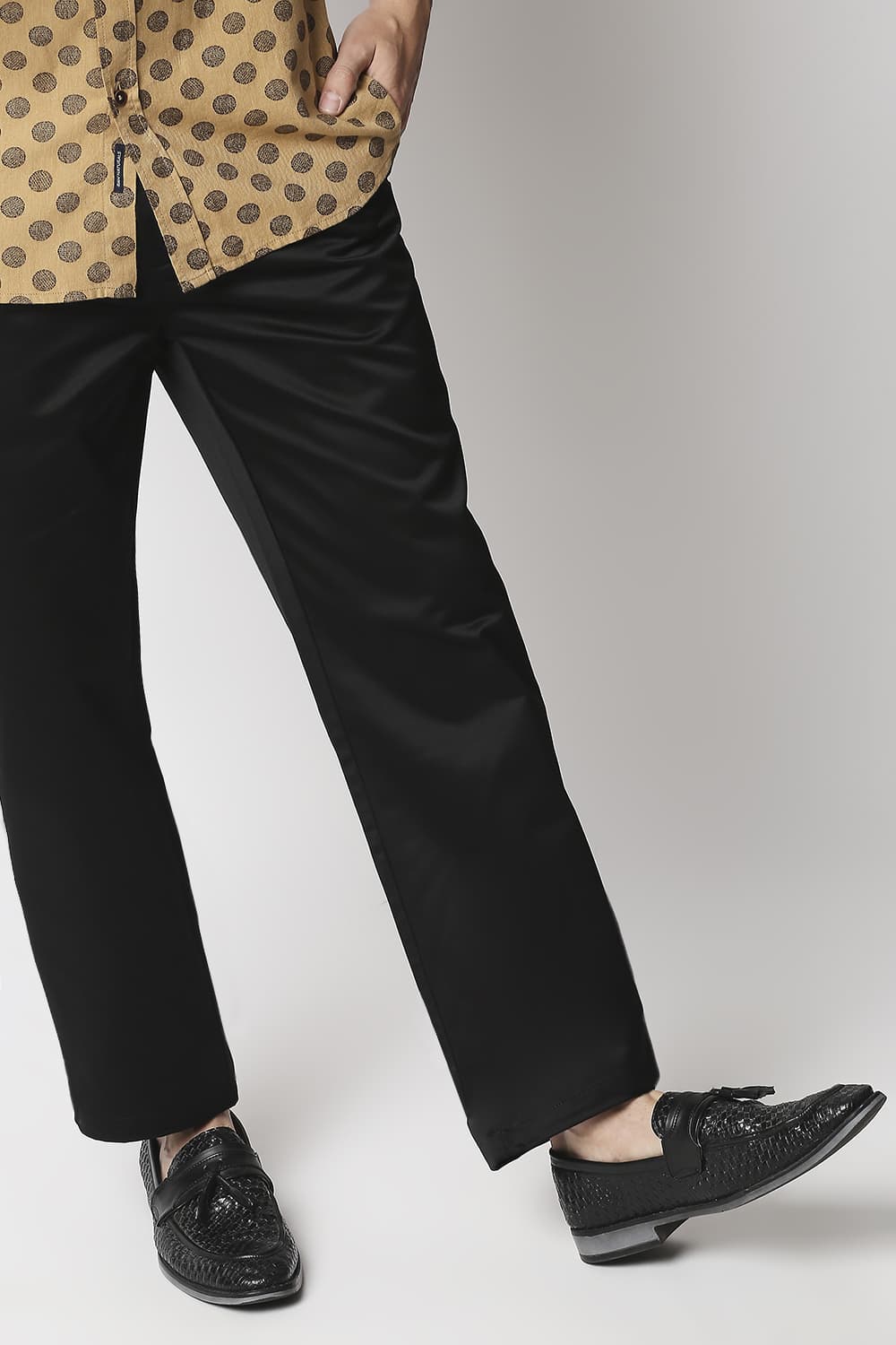 Comfort Fit Satin Weave Poly Cotton Trousers