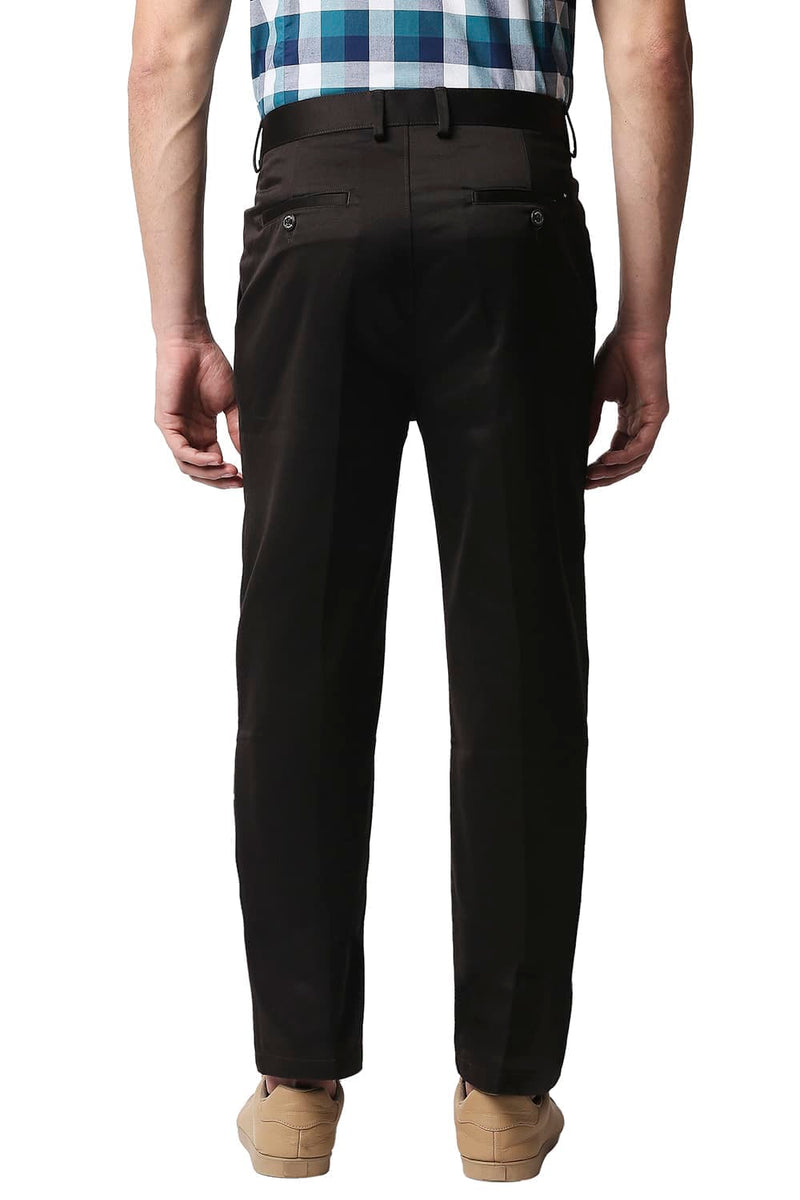 BASICS COMFORT FIT SATIN WEAVE POLY COTTON TROUSERS