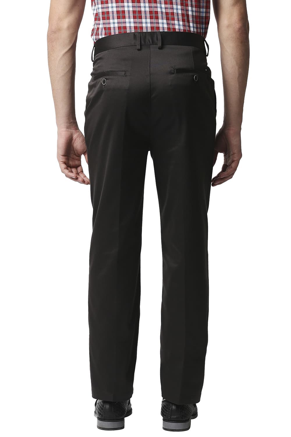 BASICS COMFORT FIT SATIN WEAVE POLY COTTON TROUSERS