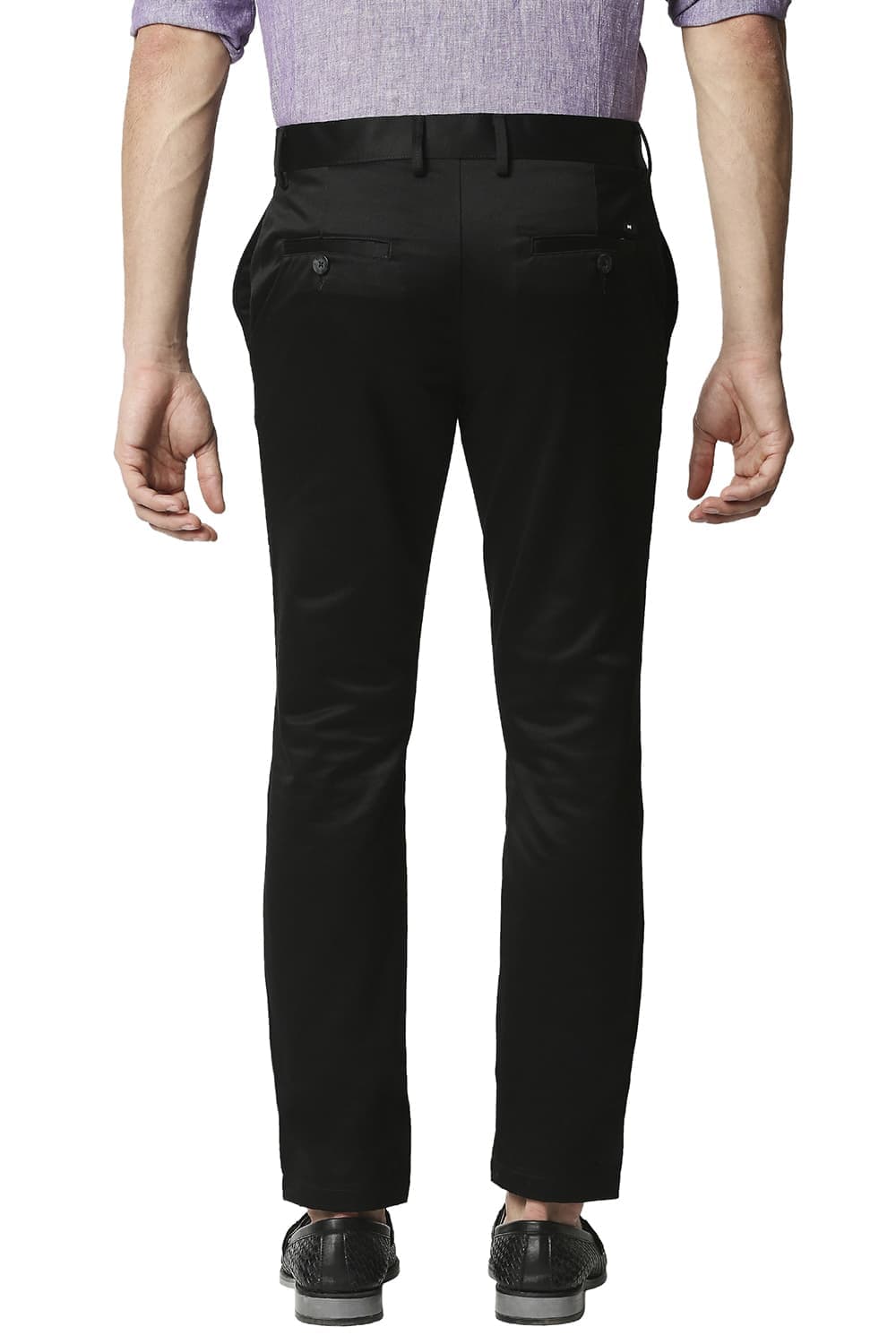 BASICS TAPERED FIT SATIN TROUSERS