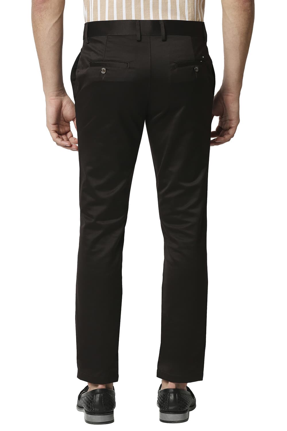 BASICS TAPERED FIT SATIN TROUSERS