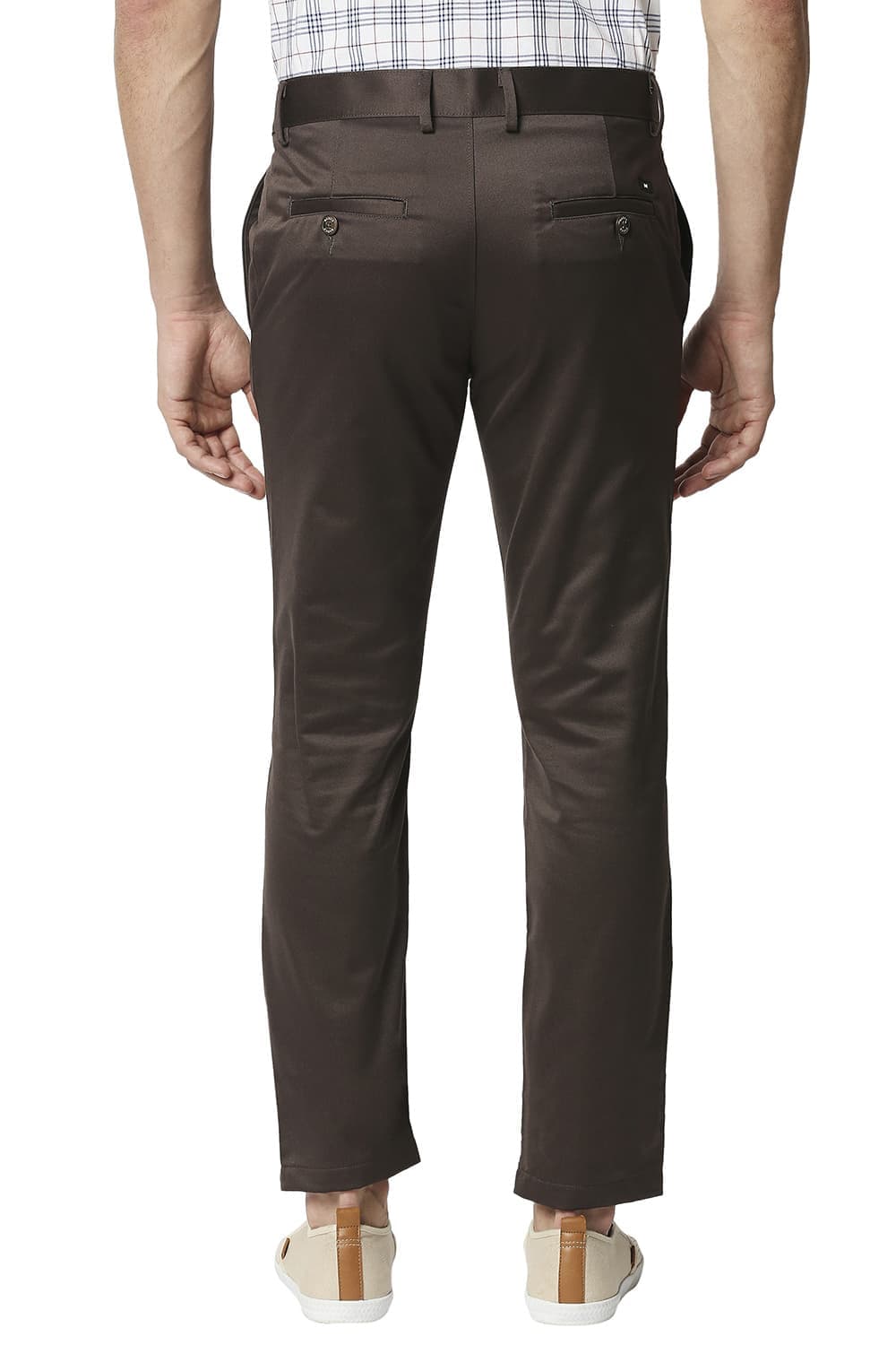 BASICS TAPERED FIT SATIN TROUSERS