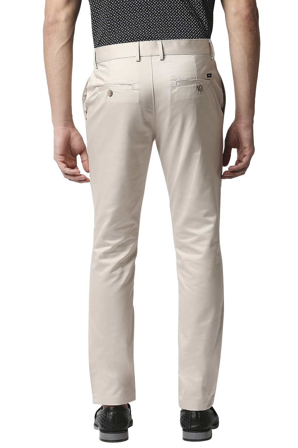 BASICS TAPERED FIT SATIN TROUSERS