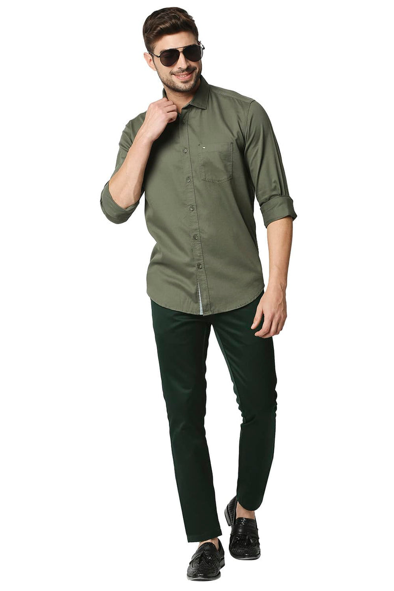 BASICS TAPERED FIT SATIN TROUSERS