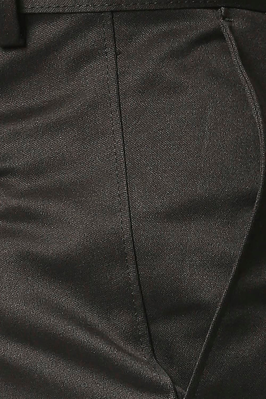 BASICS TAPERED FIT DARK GREY SATIN TROUSERS