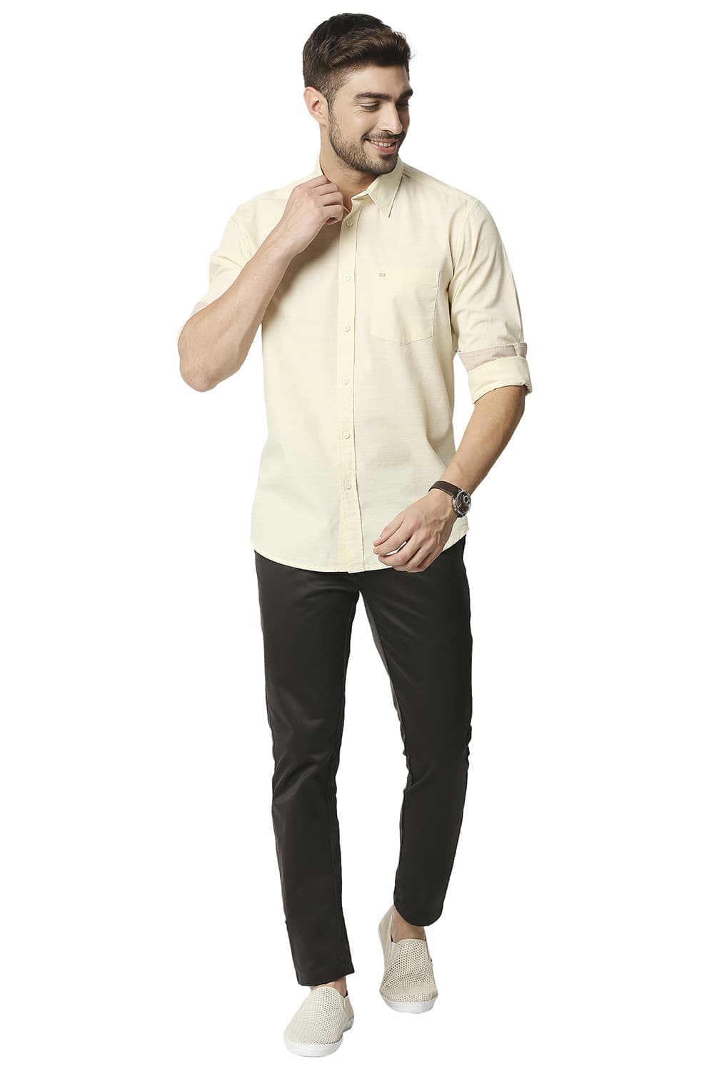 BASICS TAPERED FIT SATIN TROUSERS