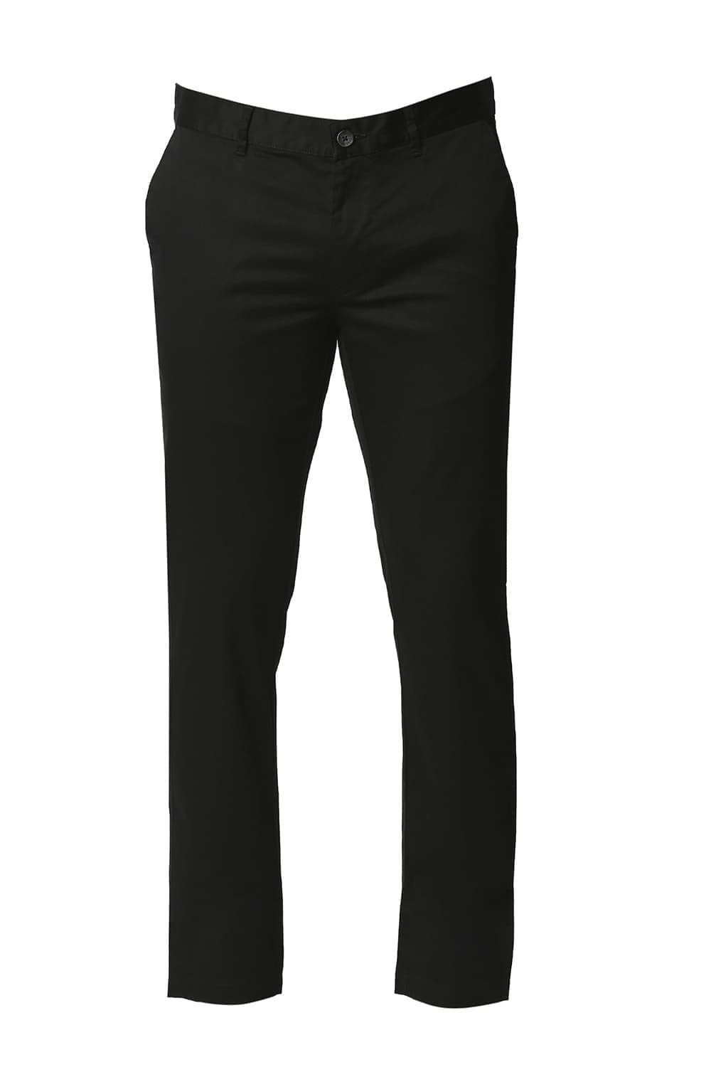 BASICS TAPERED FIT SATIN STRETCH TROUSERS