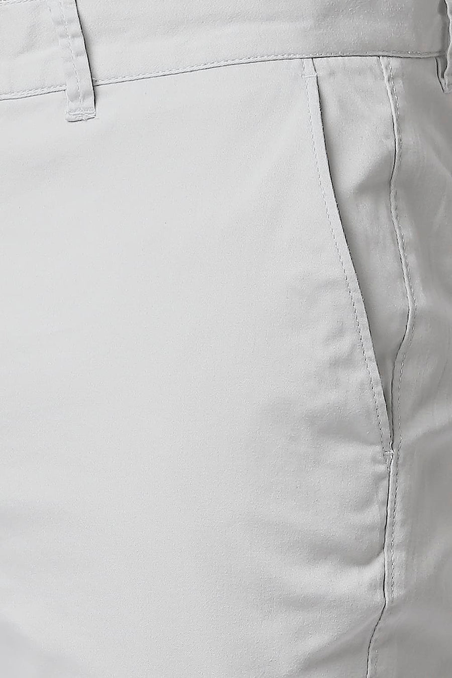 BASICS TAPERED FIT ANTARCTICA GREY SATIN STRETCH TROUSERS