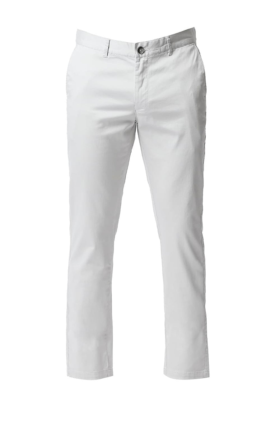 BASICS TAPERED FIT ANTARCTICA GREY SATIN STRETCH TROUSERS