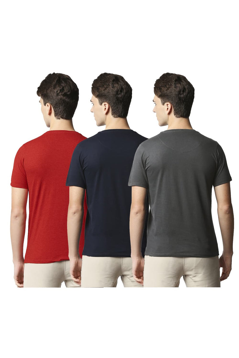 BASICS VALUE PACK OF 3 MUSCLE FIT V-NECK T-SHIRTS