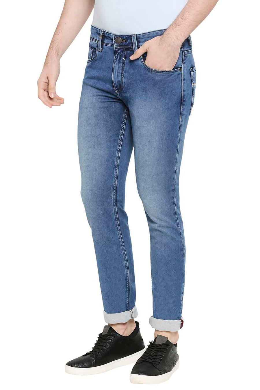BASICS BLADE FIT FEDERAL BLUE STRETCH JEANS