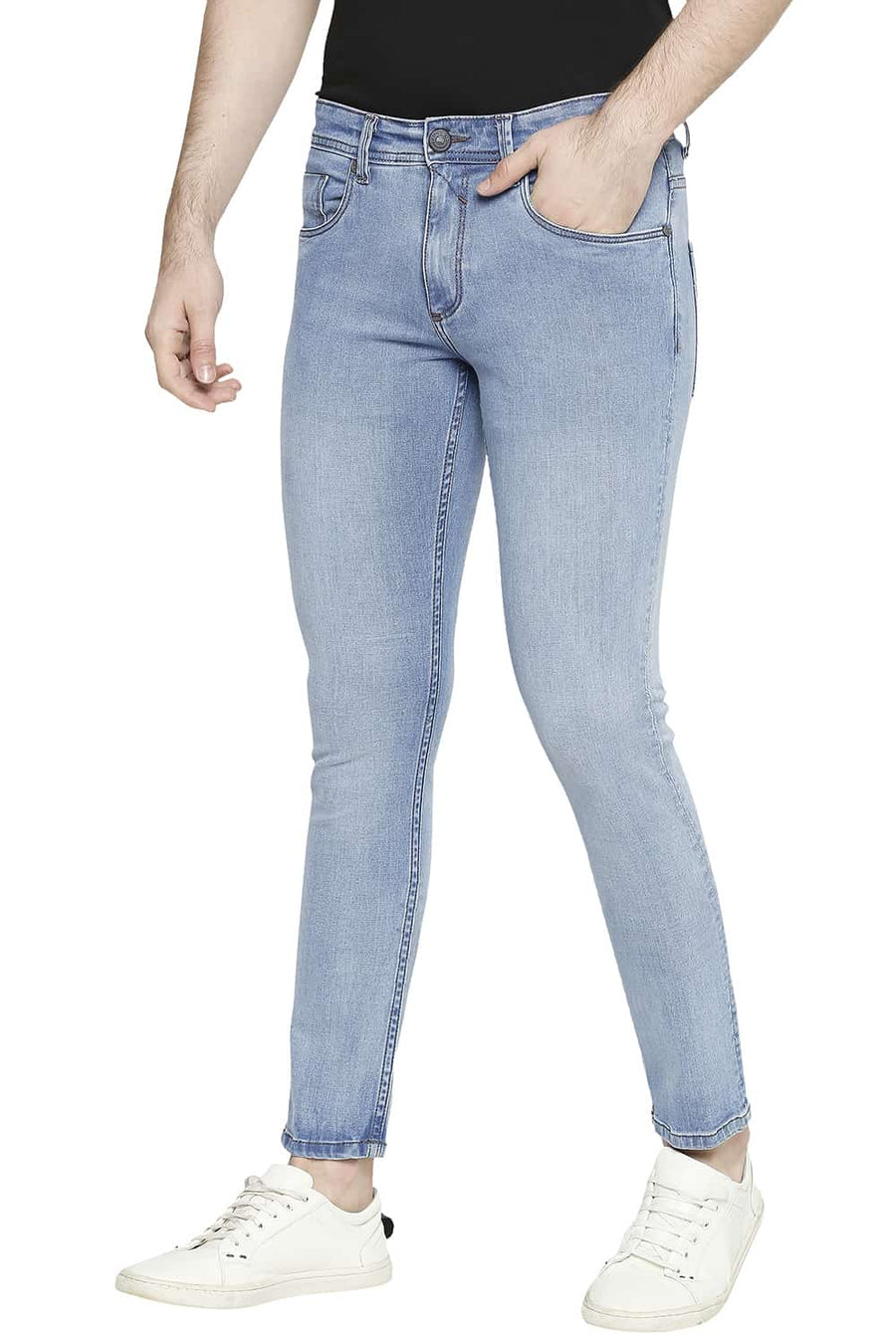 BASICS BLADE FIT FADED DENIM STRETCH JEANS
