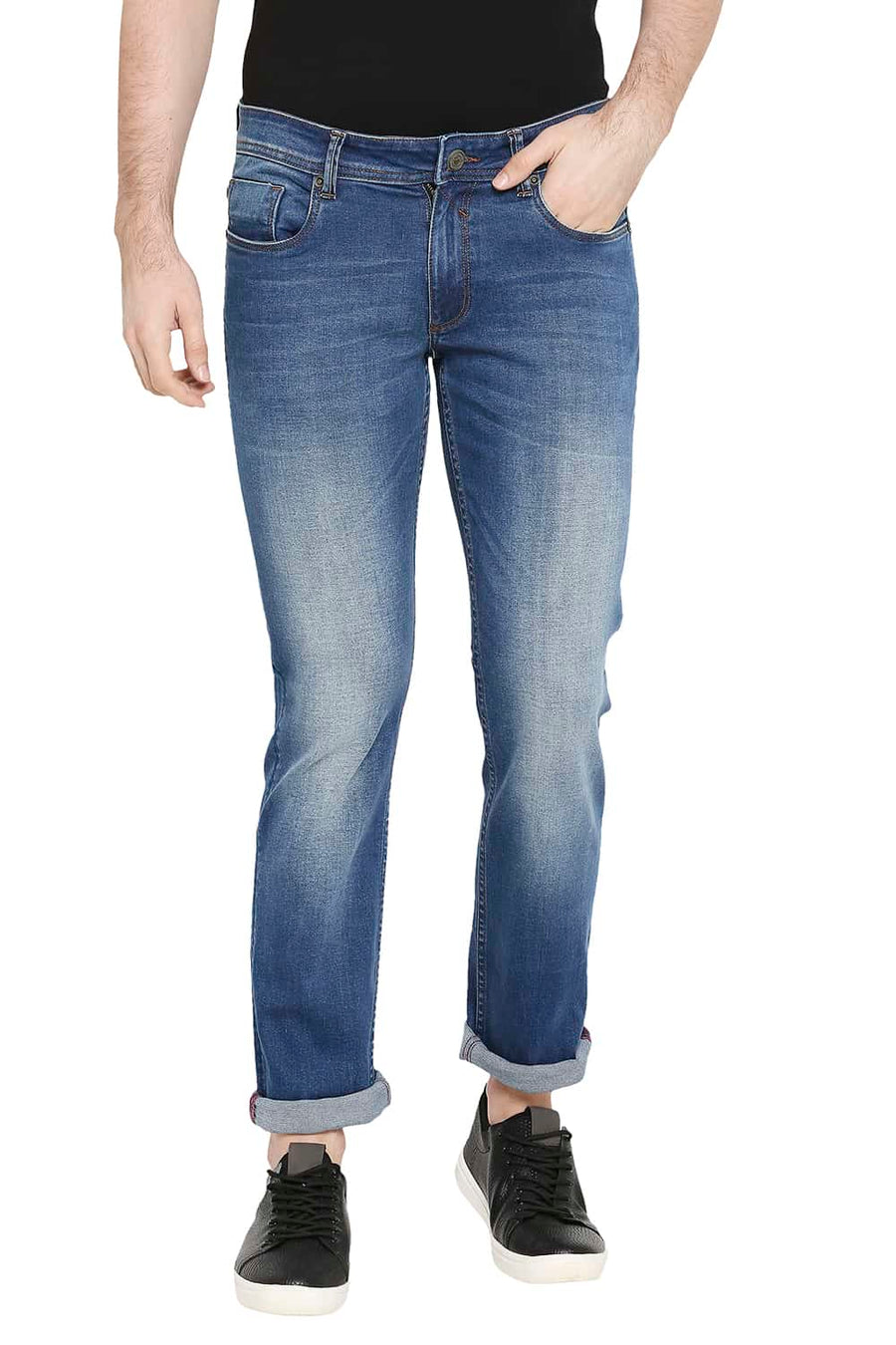 BASICS TORQUE FIT ESTATE BLUE STRETCH JEANS