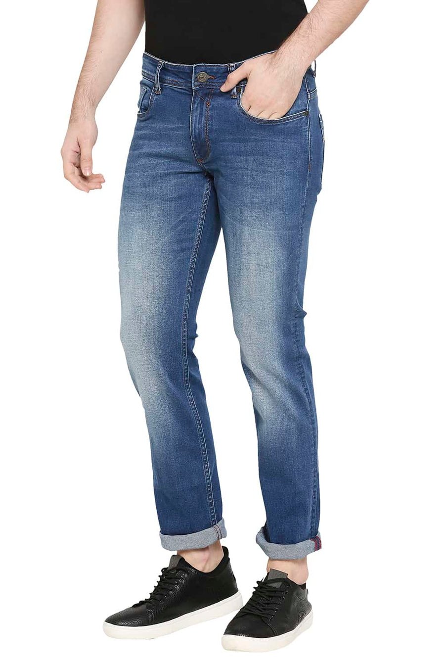 BASICS TORQUE FIT ESTATE BLUE STRETCH JEANS