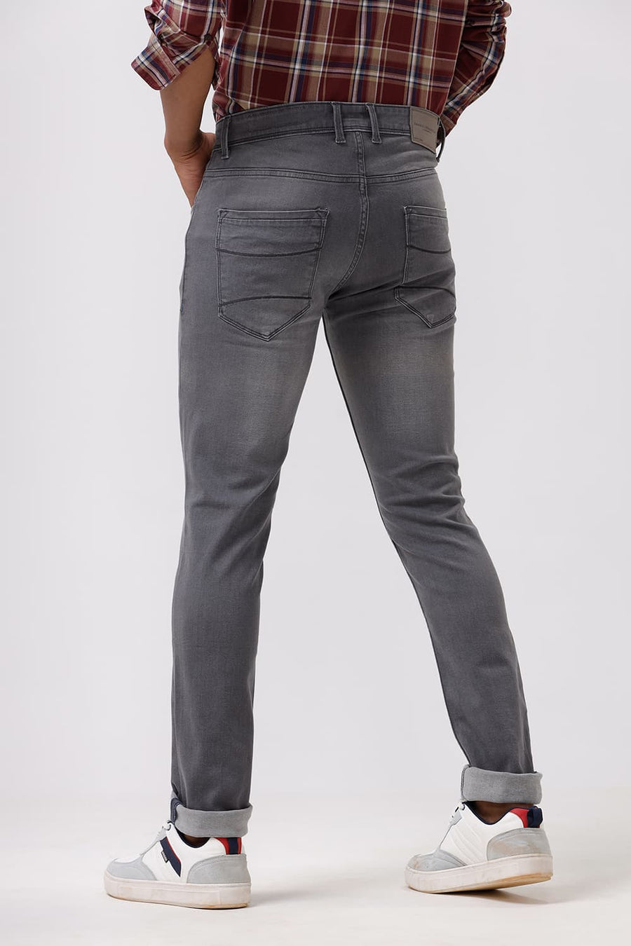 BASICS BLADE FIT STEEL GREY STRETCH JEANS