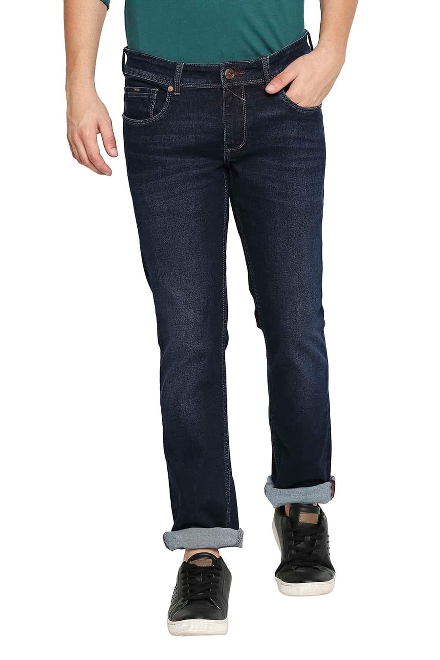 BASICS TORQUE FIT DRESS BLUE STRETCH JEANS
