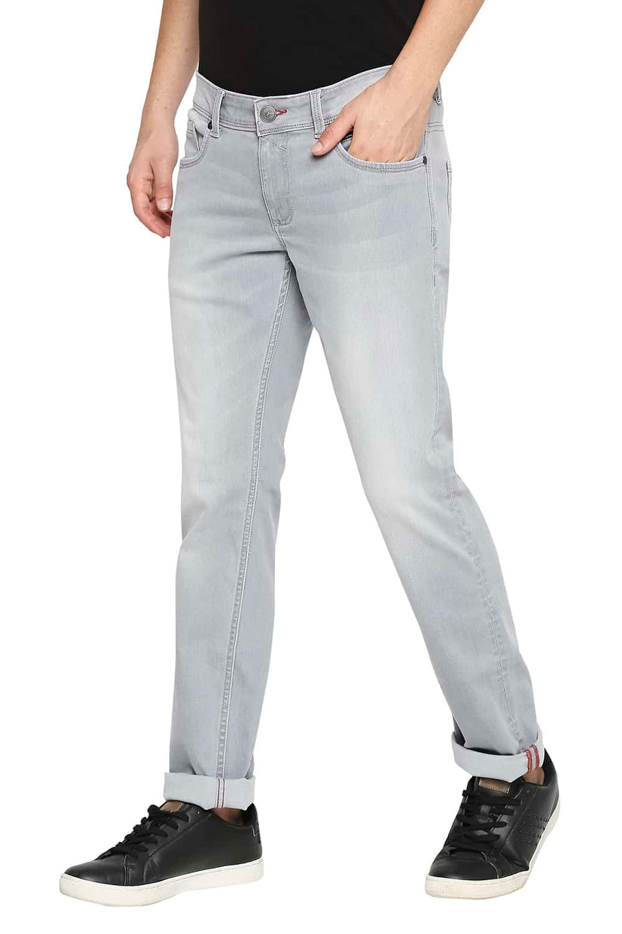 BASICS TORQUE FIT GRAY VIOLET STRETCH JEANS