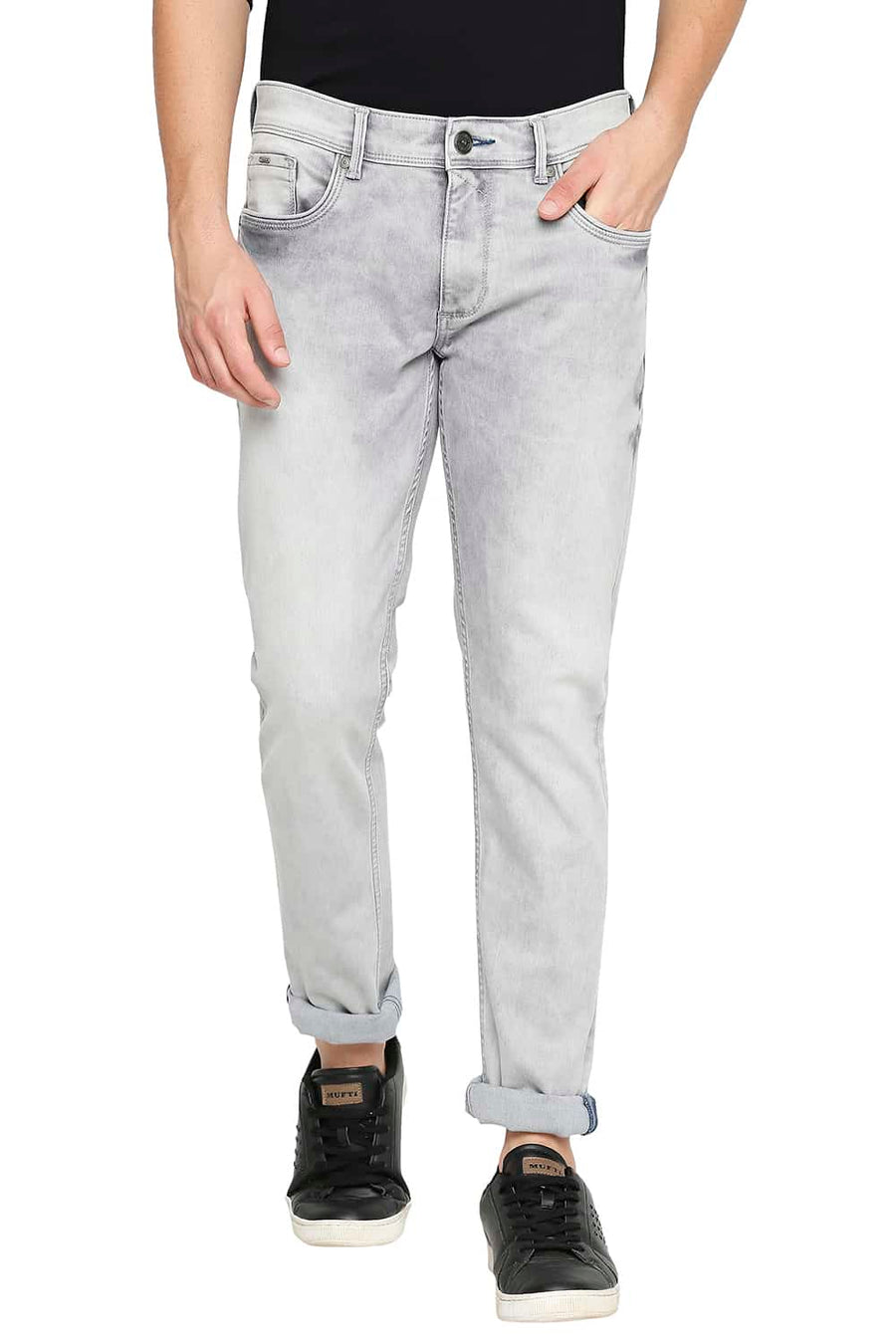 BASICS BLADE FIT OYSTER MUSHROOM STRETCH JEANS