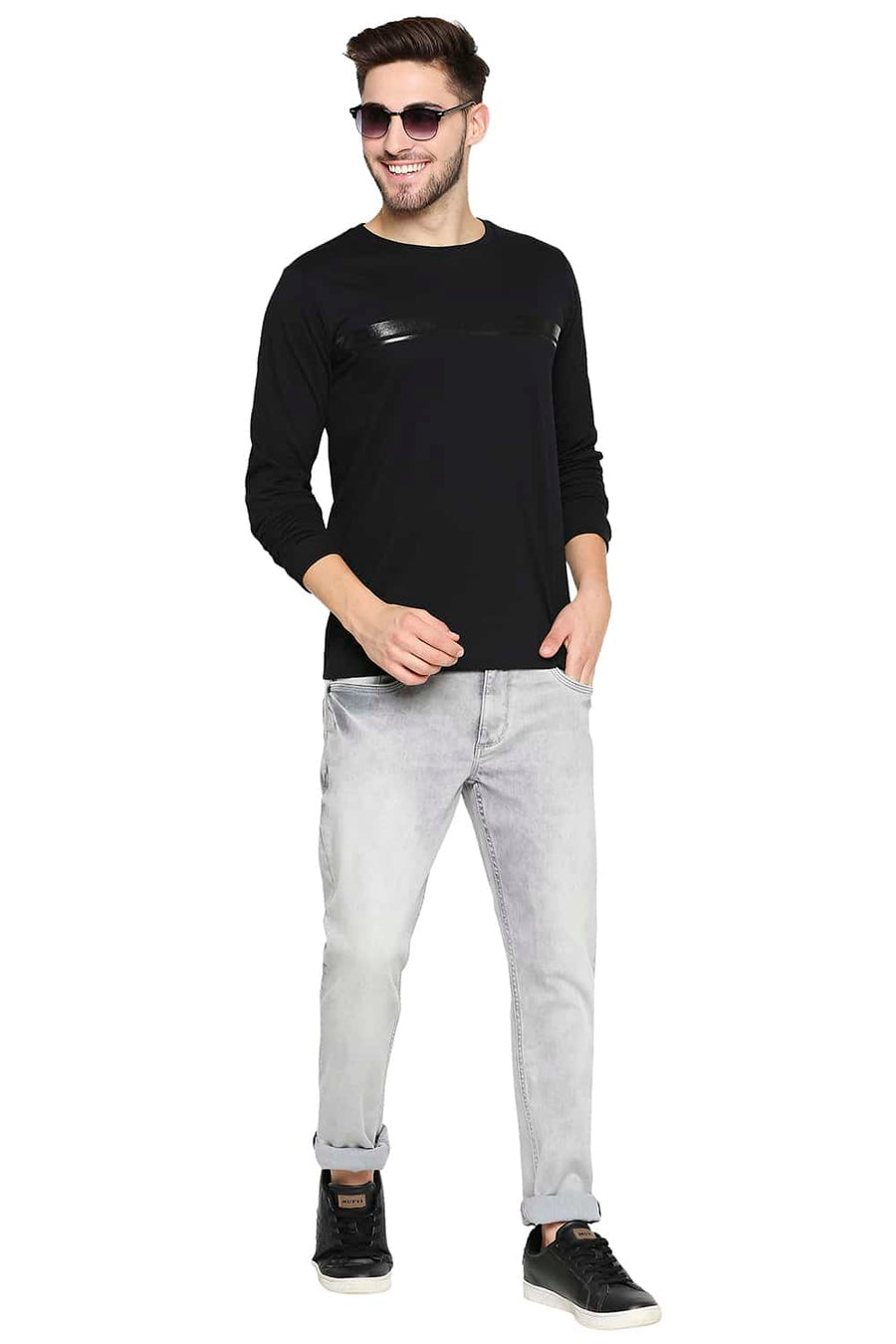 BASICS BLADE FIT OYSTER MUSHROOM STRETCH JEANS