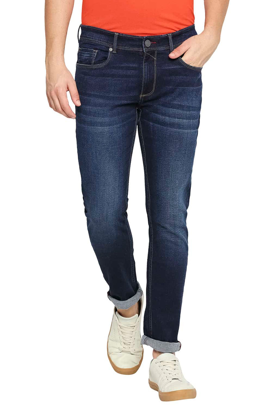 BASICS BLADE FIT MOUNTAIN NAVY STRETCH JEANS