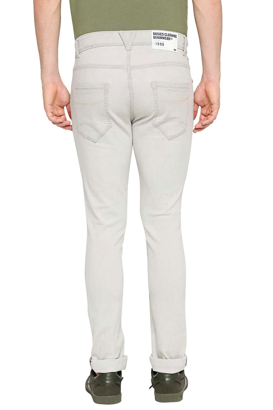 BASICS BLADE FIT SILVER BIRCH STRETCH JEANS