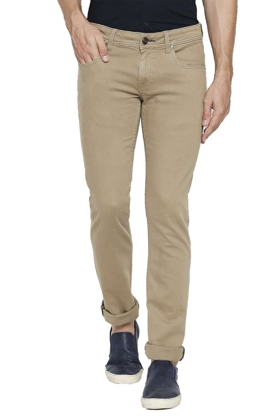 BASICS TORQUE FIT KHAKI OVER DYED JEANS