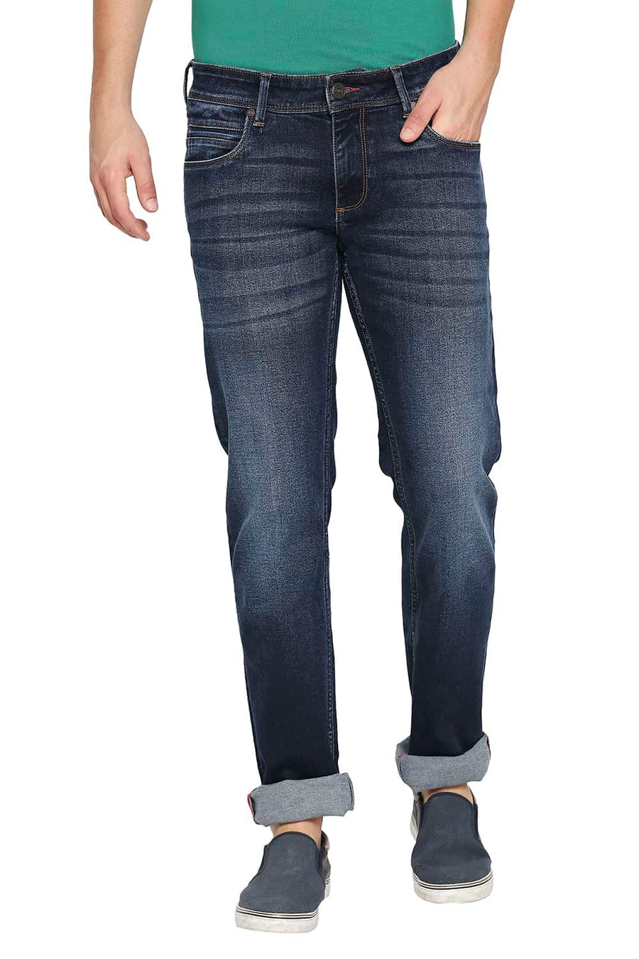 BASICS TORQUE FIT DRESS BLUE STRETCH JEANS