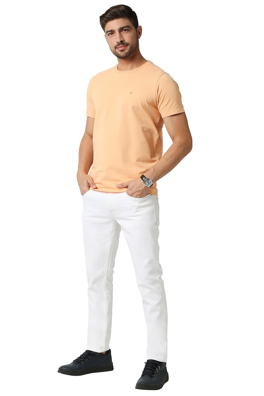 BASICS BLADE FIT BRIGHT WHITE STRETCH JEANS