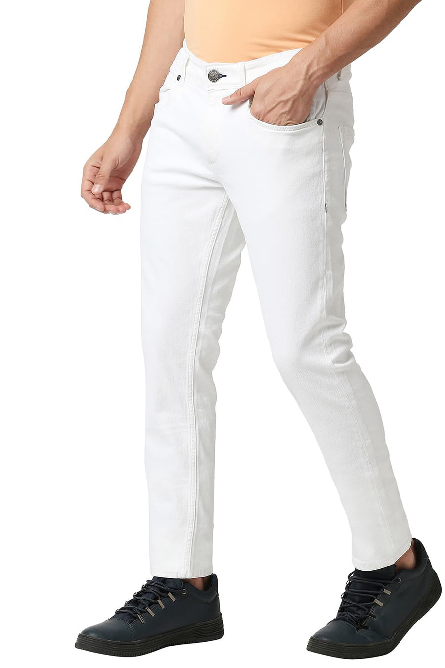 BASICS BLADE FIT BRIGHT WHITE STRETCH JEANS