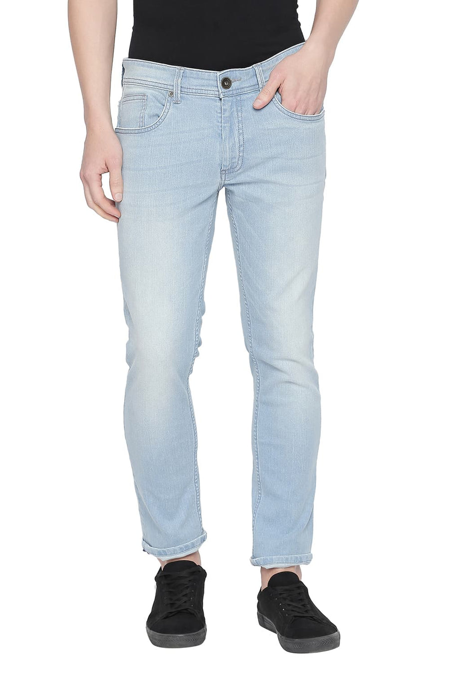 BASICS BLADE FIT FADED BLUE STRETCH JEAN