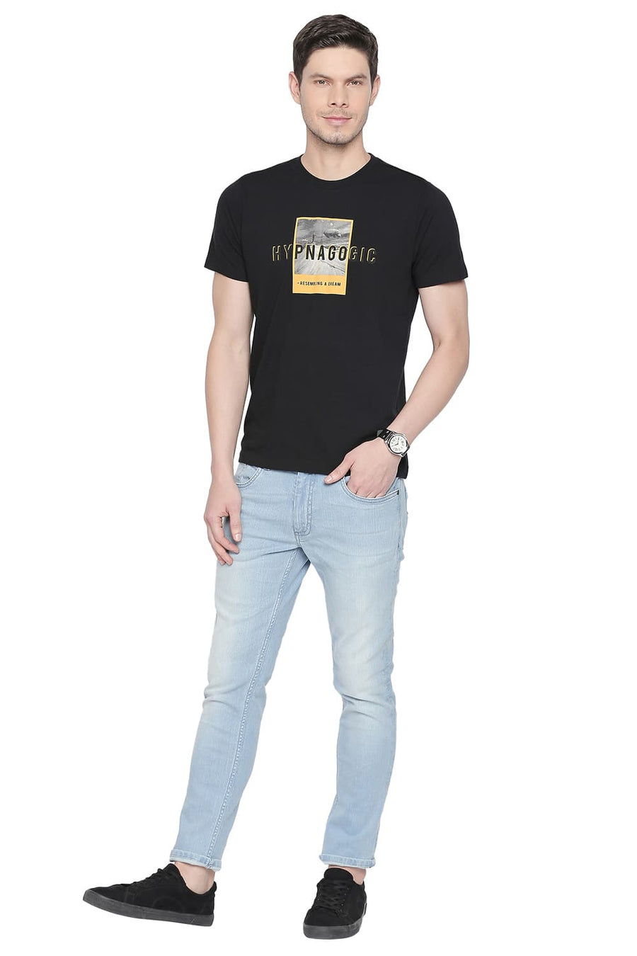 BASICS BLADE FIT FADED BLUE STRETCH JEAN