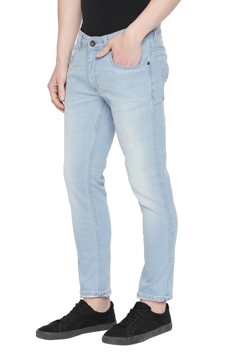 BASICS BLADE FIT FADED BLUE STRETCH JEAN