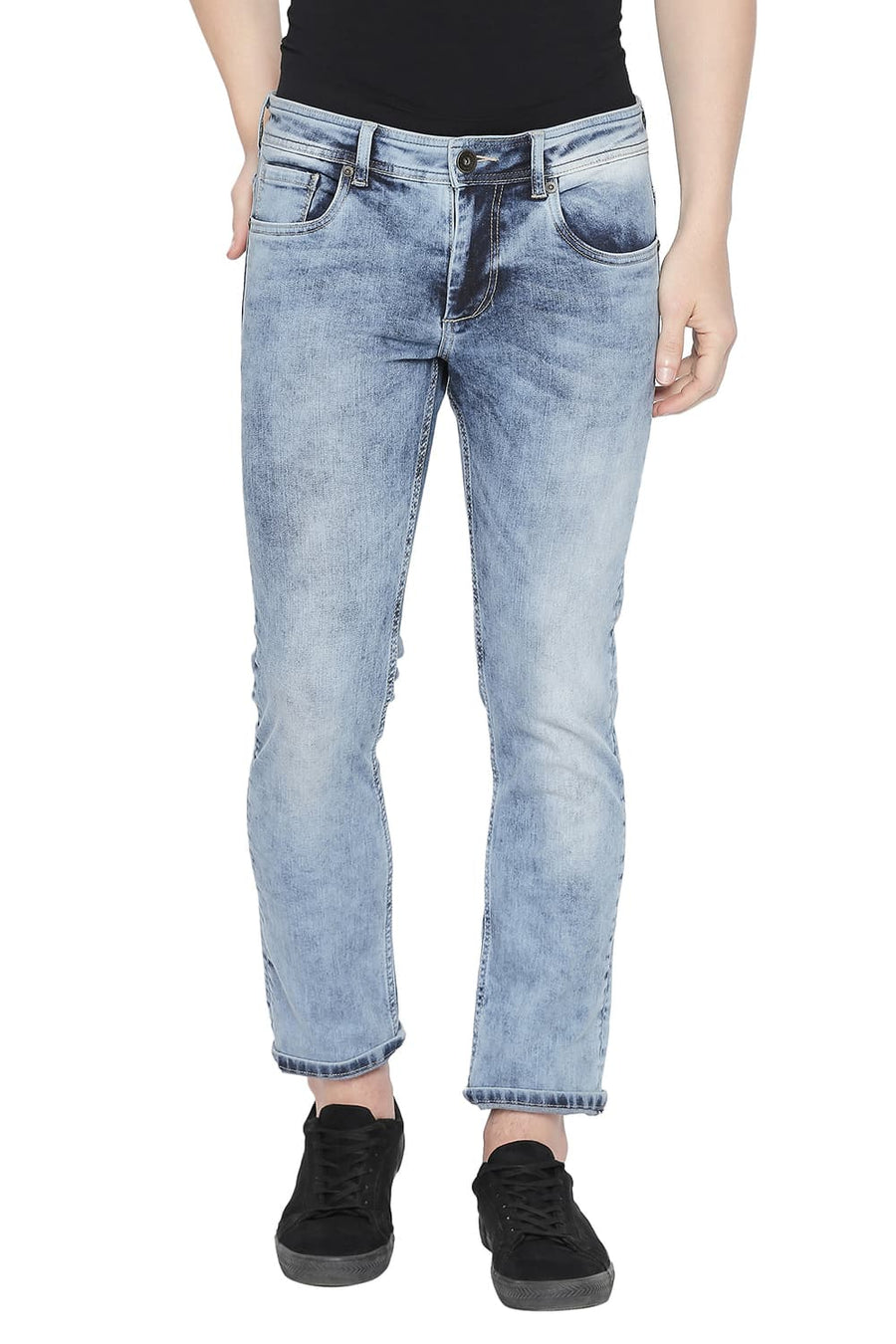 BASICS TORQUE FIT BLUE FOG STRETCH JEAN