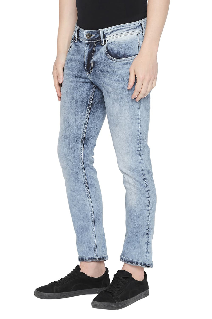BASICS TORQUE FIT BLUE FOG STRETCH JEAN