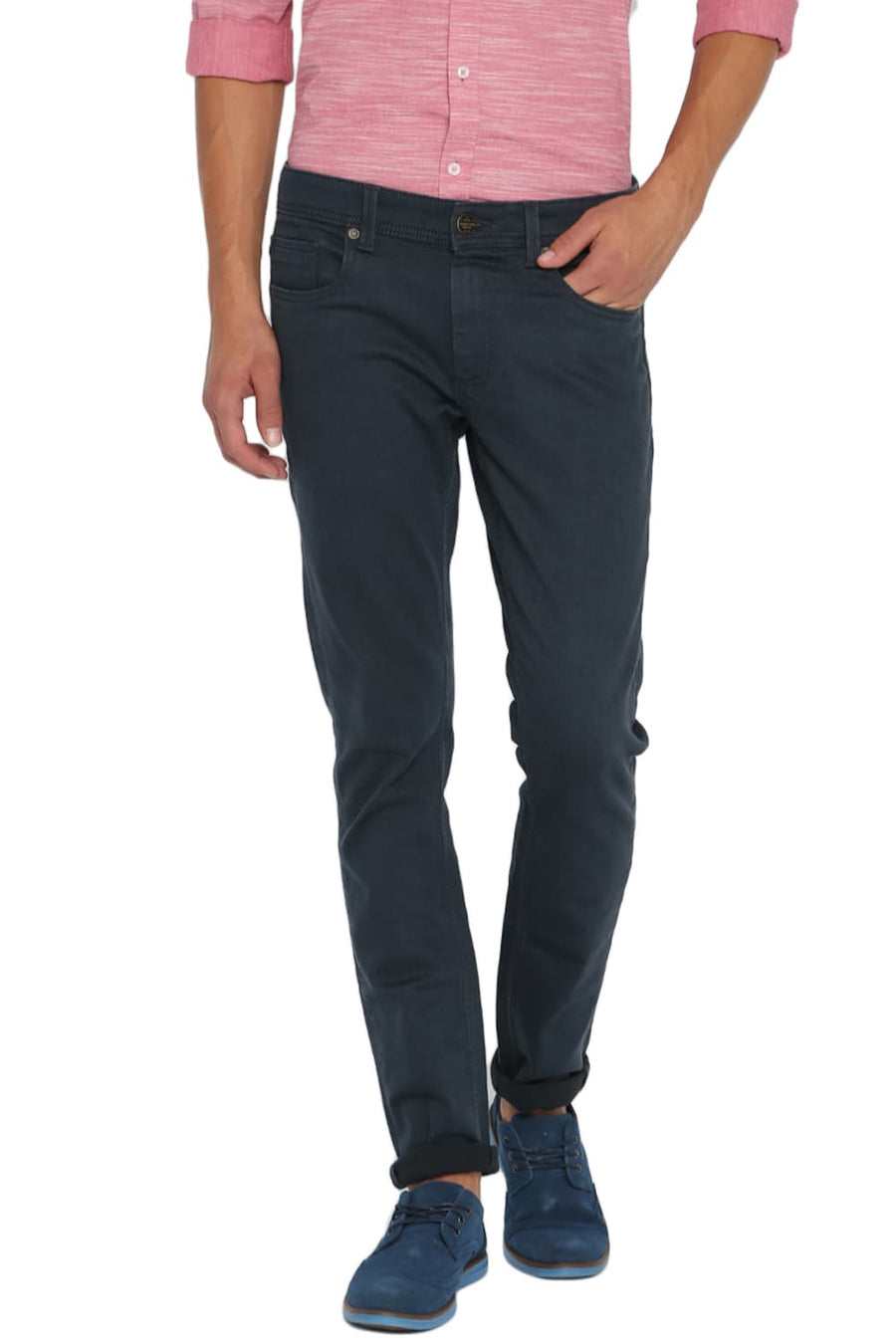 BASICS BLADE FIT CASTLEROCK INDIGO STRETCH JEANS