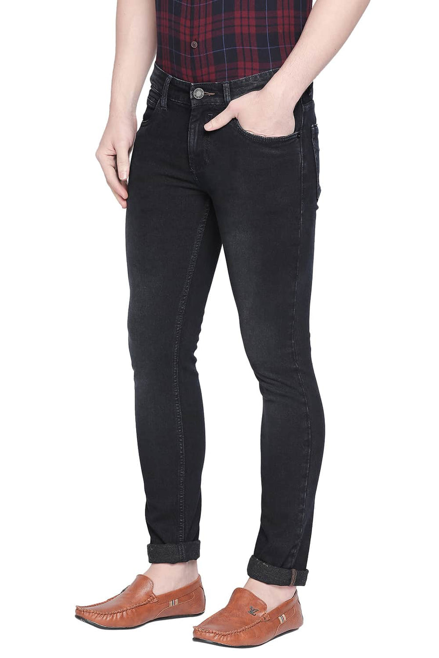 BASICS BLADE FIT BLUEBERRY STRETCH JEANS