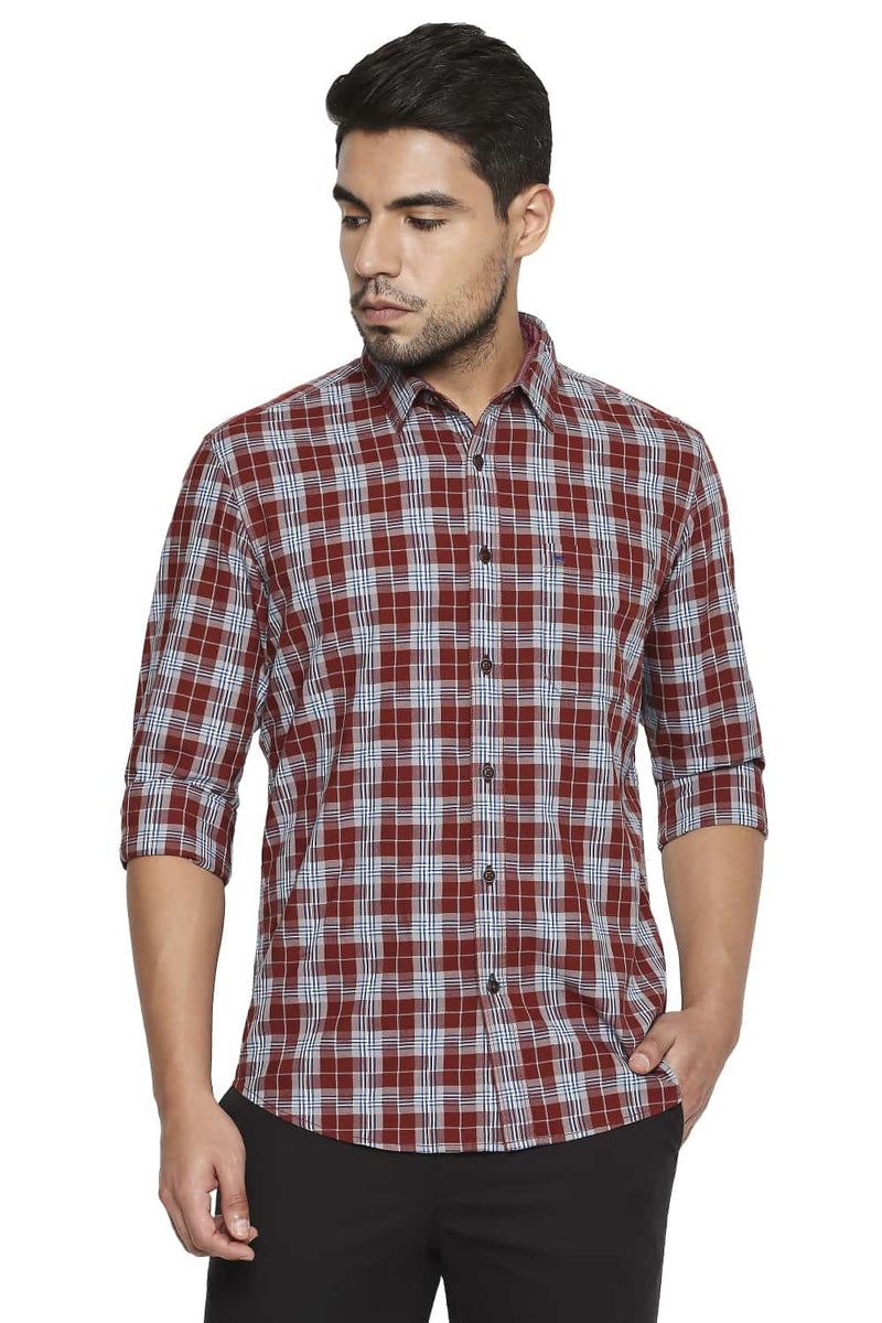 BASICS SLIM FIT CHECKS SHIRT