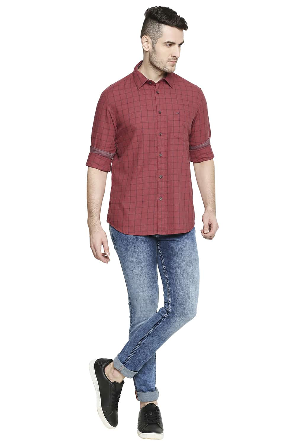 BASICS SLIM FIT CHECKS SHIRT