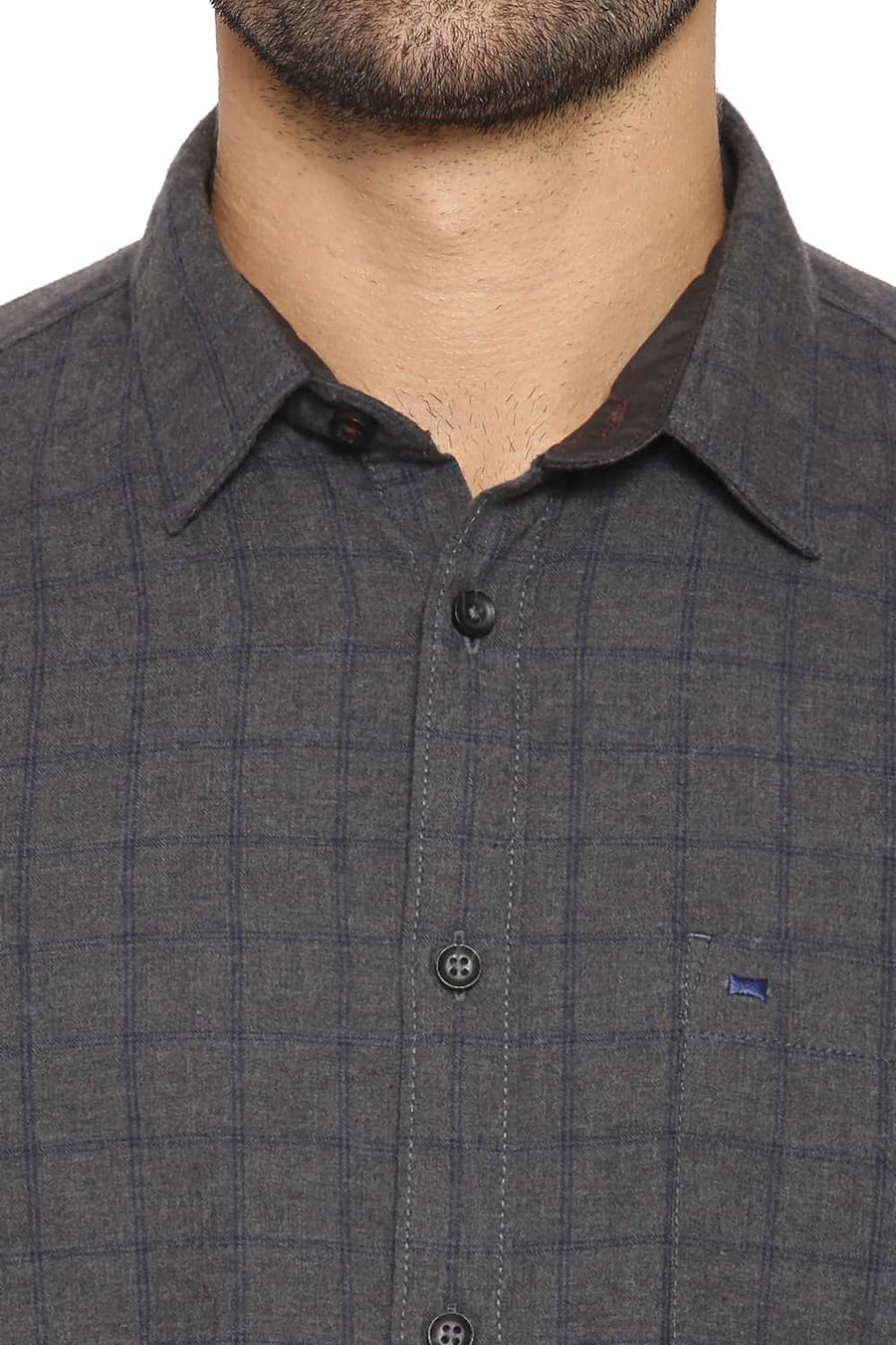 BASICS SLIM FIT OLIVE PLANTATION CHECKS SHIRT