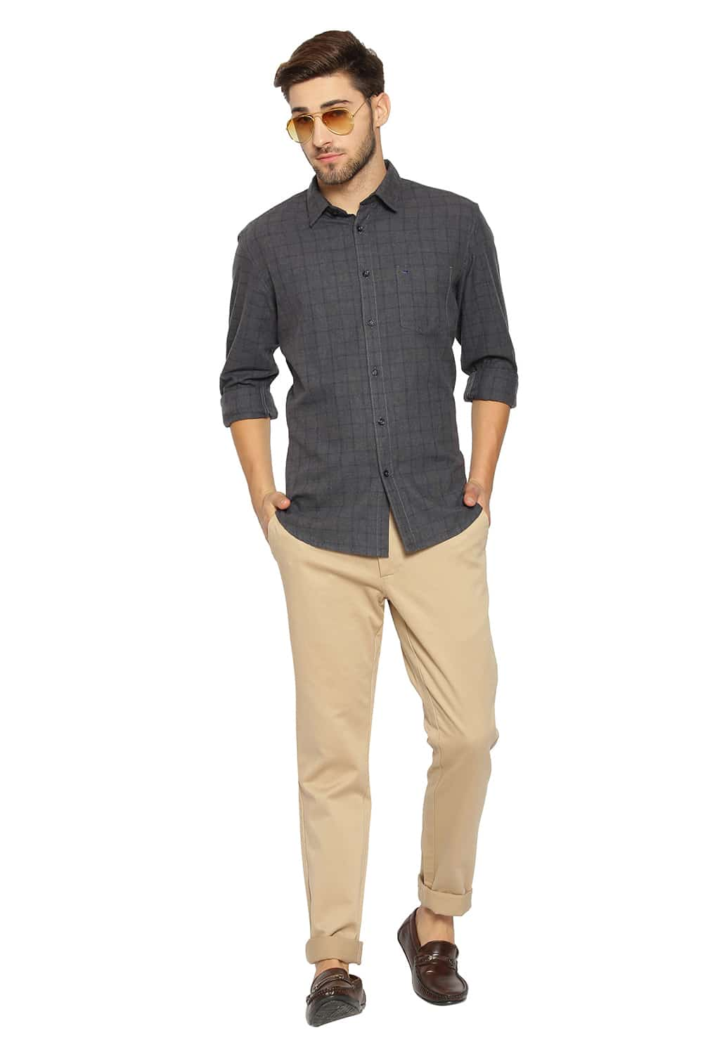 BASICS SLIM FIT CHECKS SHIRT