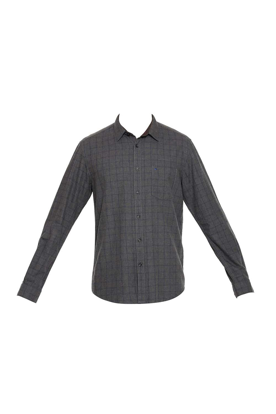BASICS SLIM FIT OLIVE PLANTATION CHECKS SHIRT