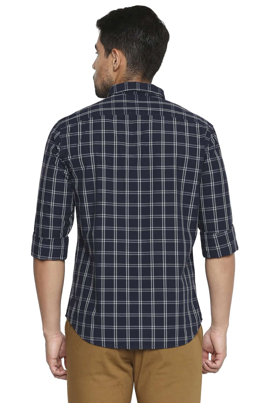 BASICS SLIM FIT MOONLIT OCEAN CHECKS SHIRT