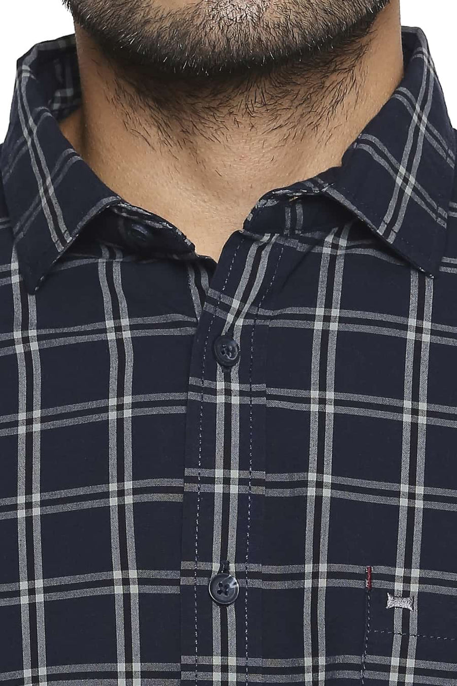 BASICS SLIM FIT MOONLIT OCEAN CHECKS SHIRT