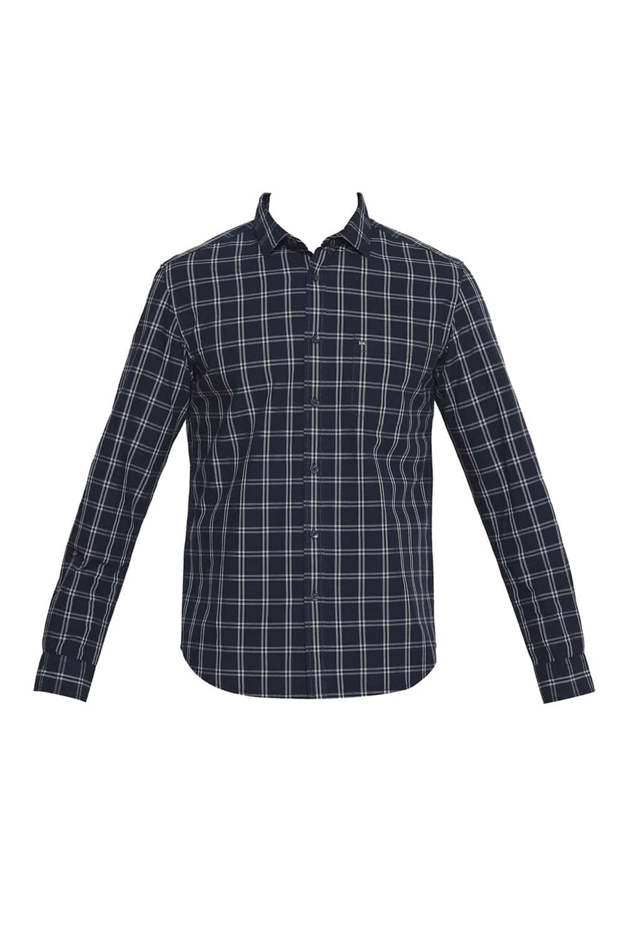 BASICS SLIM FIT MOONLIT OCEAN CHECKS SHIRT