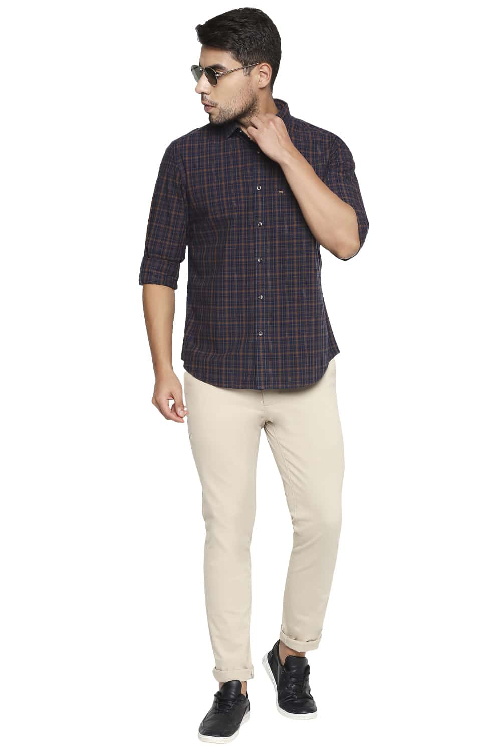 BASICS SLIM FIT CHECKS SHIRT