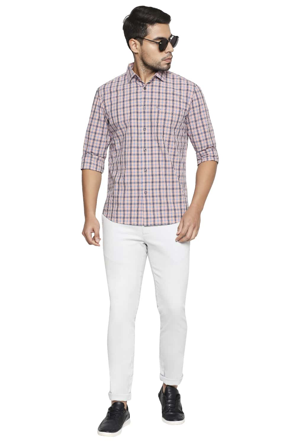 BASICS SLIM FIT CHECKS SHIRT