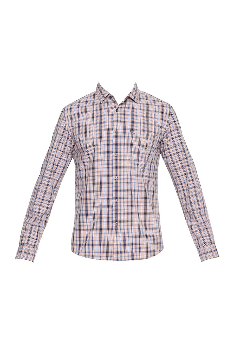 BASICS SLIM FIT CLOUD PINK CHECKS SHIRT