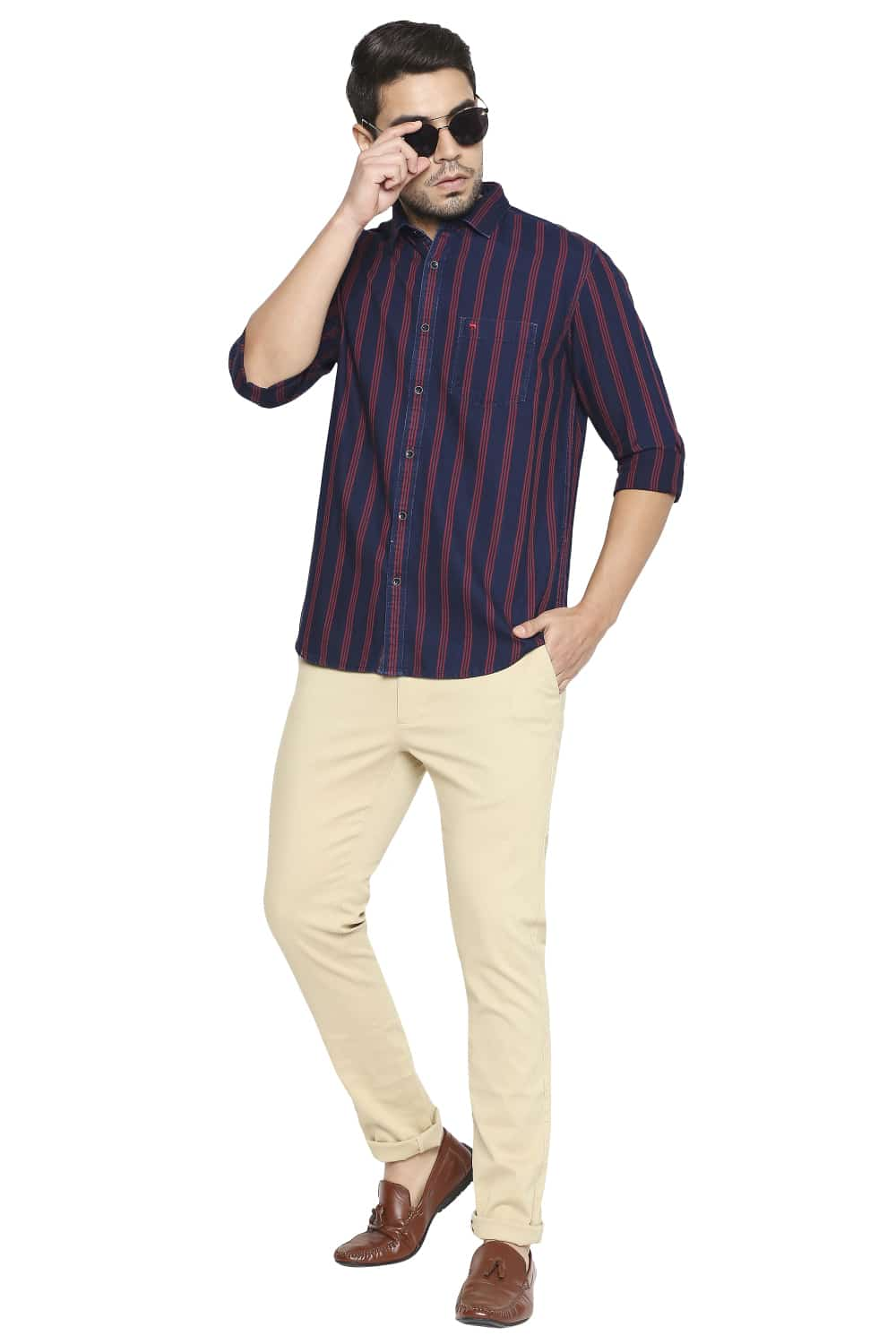 BASICS SLIM FIT STRIPE SHIRT