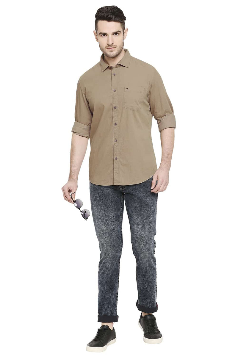 BASICS SLIM FIT CORDUROY SHIRT