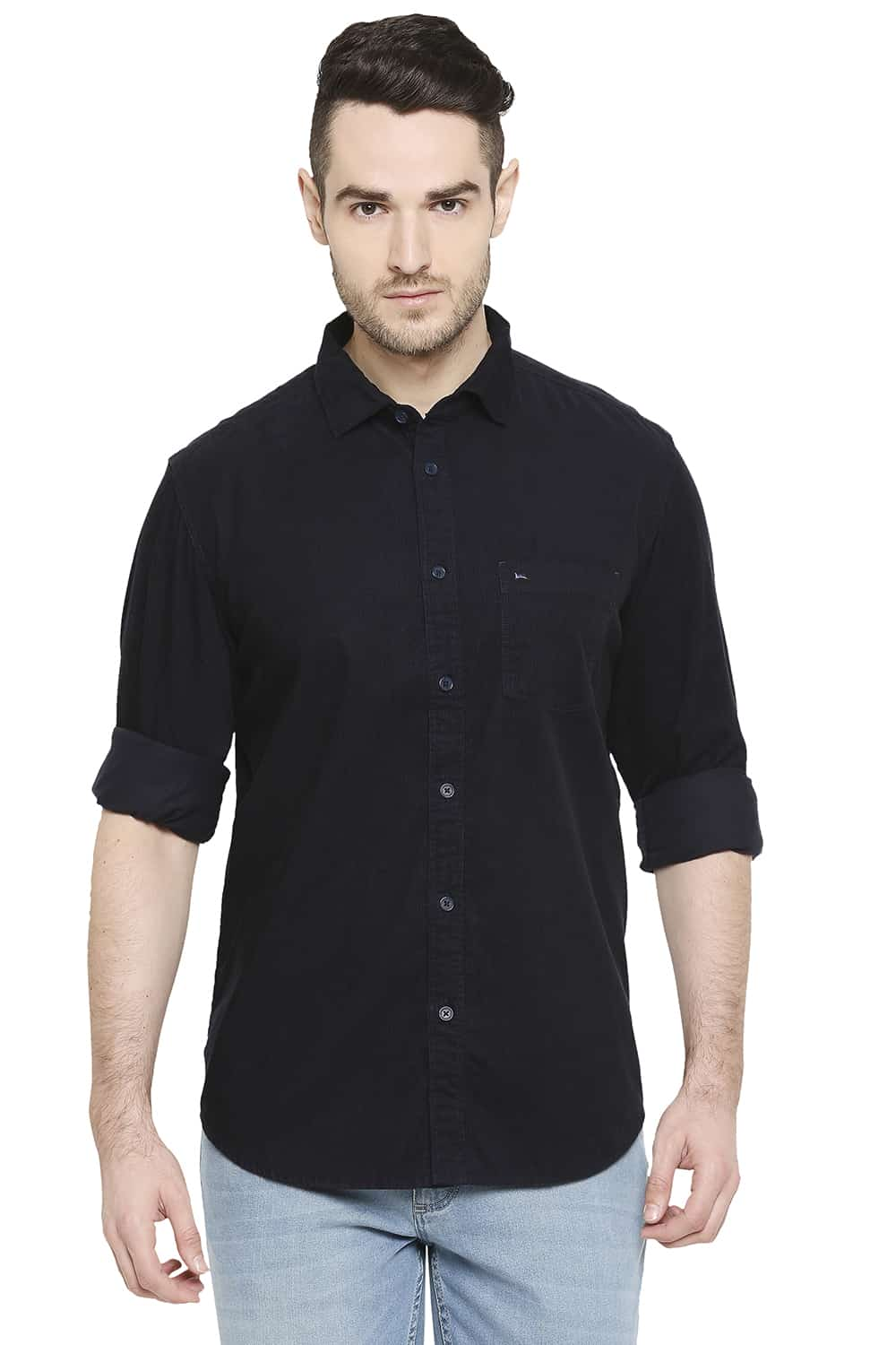 BASICS SLIM FIT CORDUROY SHIRT